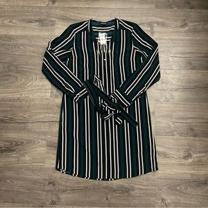 Express Striped Maxi Above Knee Long Sleeve Dress Size Small